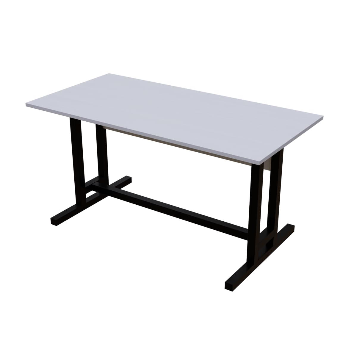 DeepZone T-Leg Gaming Desk – Wide Computer Table for Home Office, Study & Workstation Setup (White Top, Black Frame) - Image 3