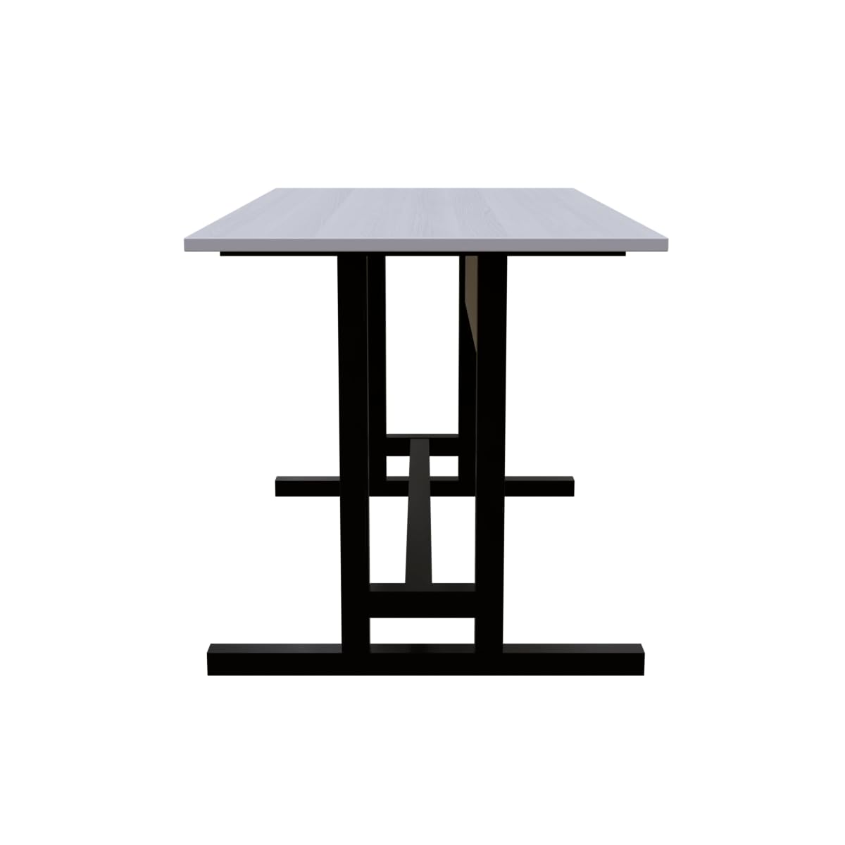 DeepZone T-Leg Gaming Desk – Wide Computer Table for Home Office, Study & Workstation Setup (White Top, Black Frame) - Image 2