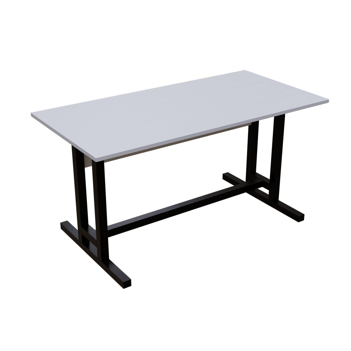 DeepZone T-Leg Gaming Desk – Wide Computer Table for Home Office, Study & Workstation Setup (White Top, Black Frame) - Image 5