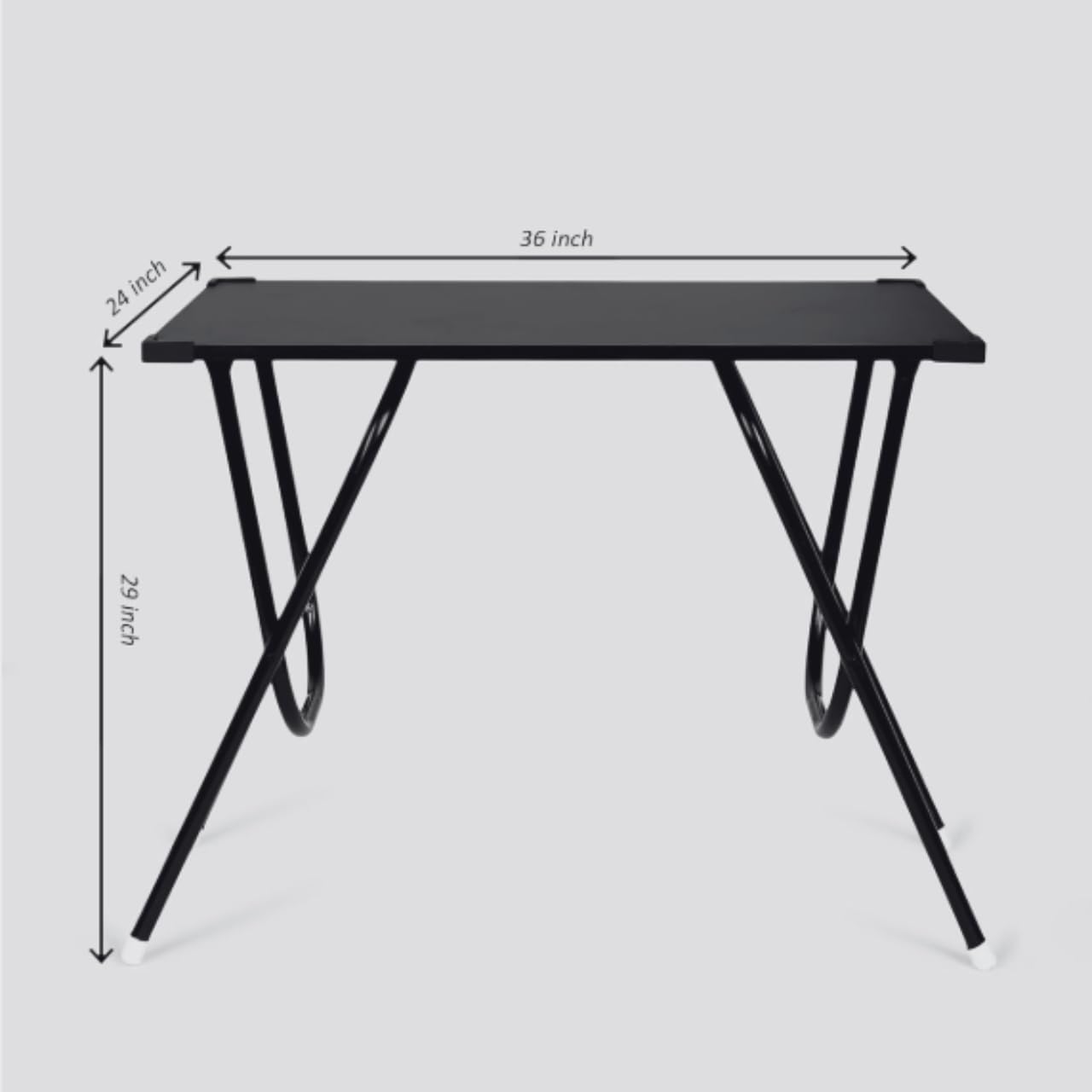 DeepZone Foldable Multipurpose Table – Portable Utility Desk with White Top & Black Metal Legs for Study, Dining, Craft, Office & Home Use - Image 7