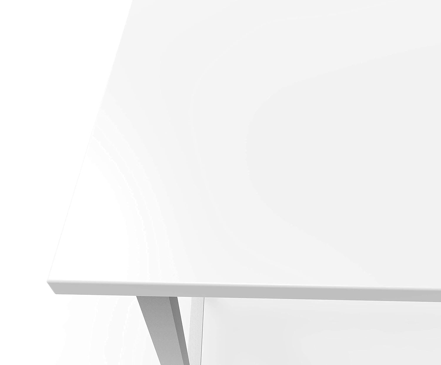 DeepZone Foldable White Study Table – Space-Saving Compact Writing Desk with Sturdy Metal Frame for Home, Office & Small Spaces - Image 3
