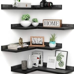 DeepZone CornerWall Floating Shelves – Modern Wall-Mounted Storage Rack for Living Room, Bedroom & Office Decor