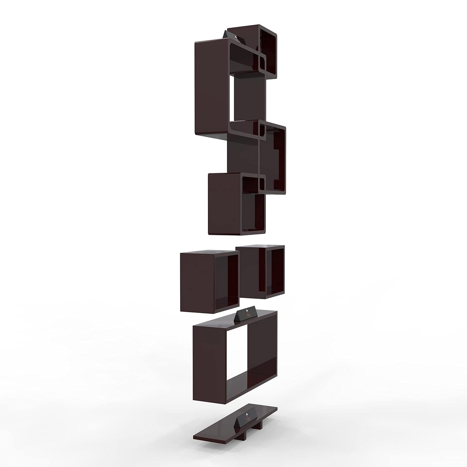 DeepZone VerticalCube Wall Shelf – Modern Wooden Wall-Mounted Display Rack for Flower Pots, Books & Home Décor - Image 5