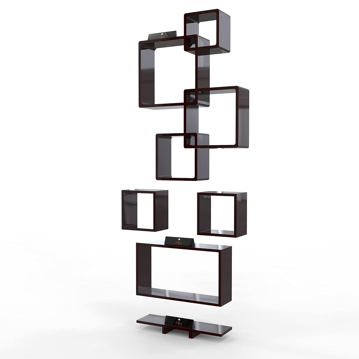 DeepZone VerticalCube Wall Shelf – Modern Wooden Wall-Mounted Display Rack for Flower Pots, Books & Home Décor - Image 4