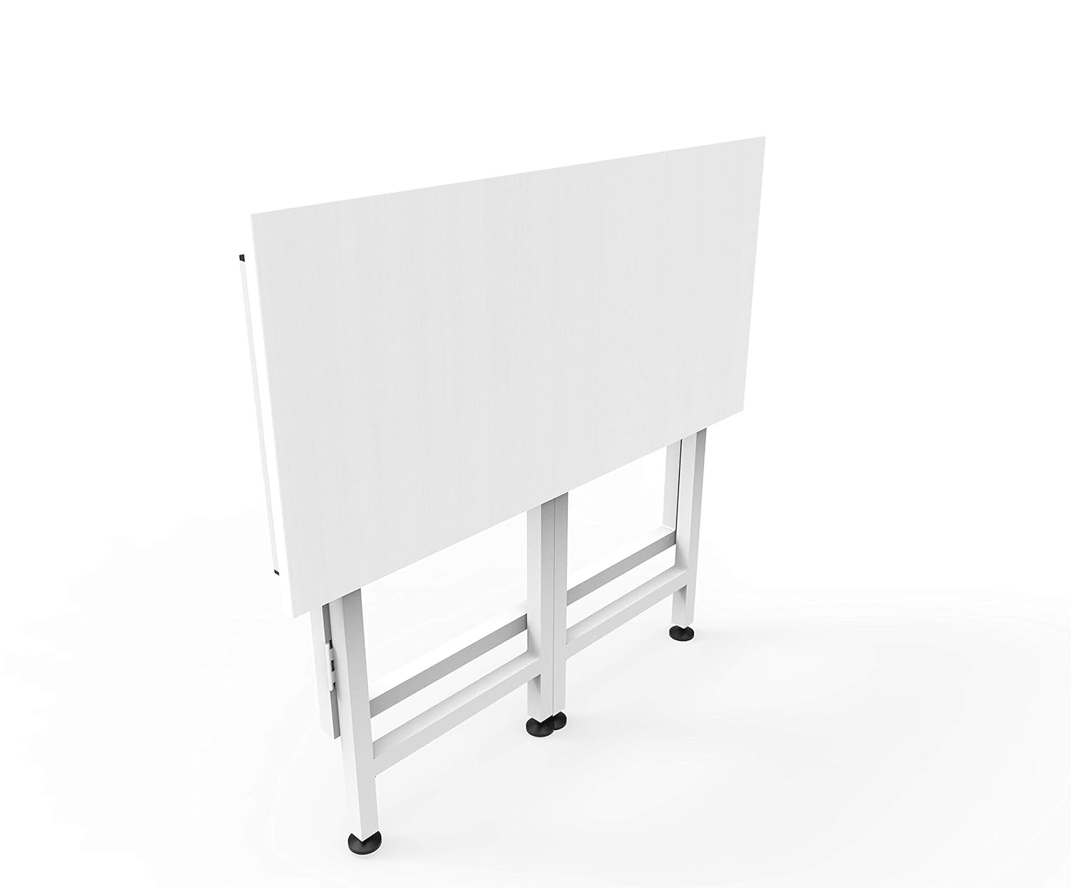 DeepZone Foldable White Study Table – Space-Saving Compact Writing Desk with Sturdy Metal Frame for Home, Office & Small Spaces - Image 5