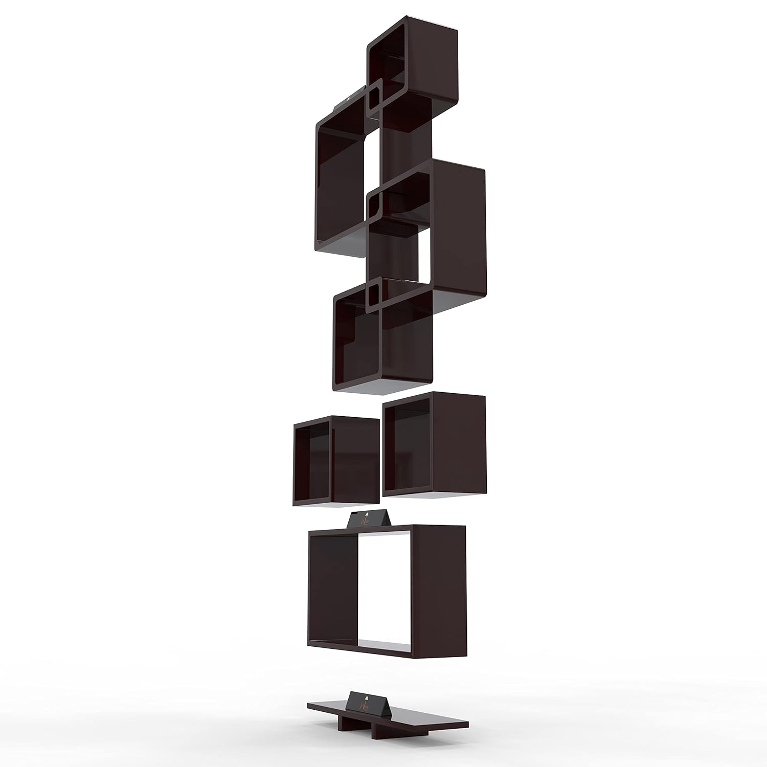 DeepZone VerticalCube Wall Shelf – Modern Wooden Wall-Mounted Display Rack for Flower Pots, Books & Home Décor - Image 3