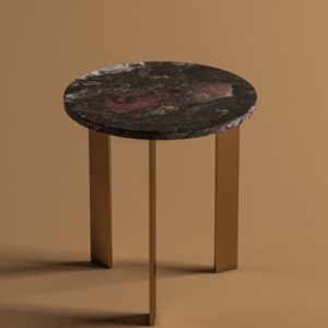 DeepZone AuraStone Side Table – Sophisticated Marble & Metallic Fusion