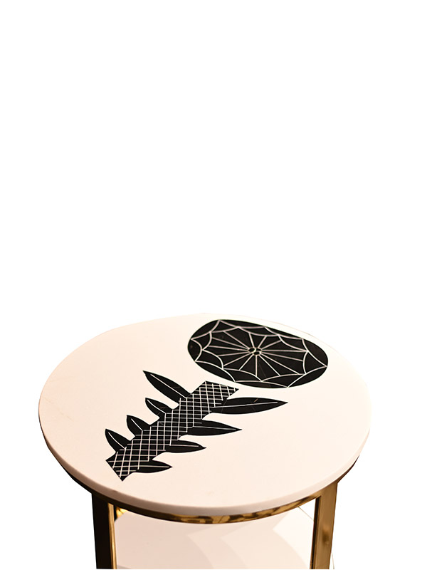 DeepZone NovaBloom Side Table – Marble Inlay & Modern Luxury - Image 2
