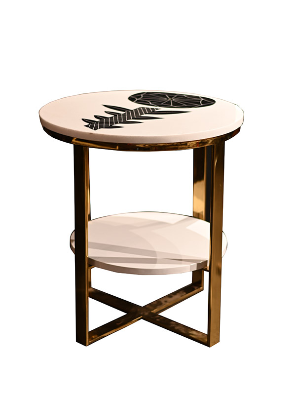 DeepZone NovaBloom Side Table – Marble Inlay & Modern Luxury - Image 4