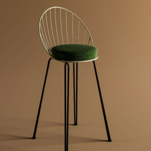 Arlo Modern Curve Bar Stool – Bouclé & Brass