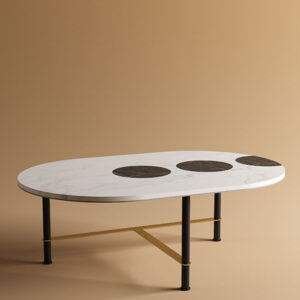 DeepZone TriTone Coffee Table – Sculpted Stone & Style